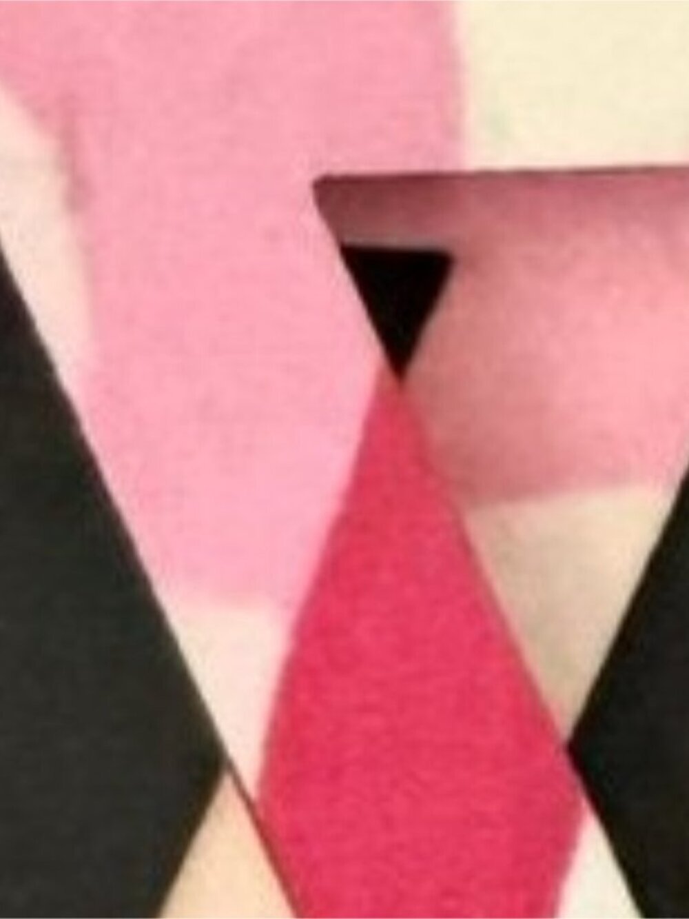 NOC Geometric Pink Camouflage Triangle Wooden Fabric Drop Earrings Lightweight